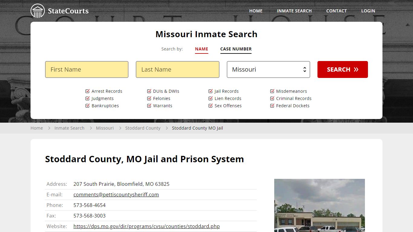 Stoddard County MO Jail Inmate Records Search, Missouri - StateCourts