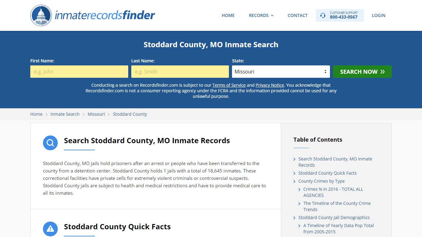 Stoddard County, MO Inmate Lookup & Jail Records Online